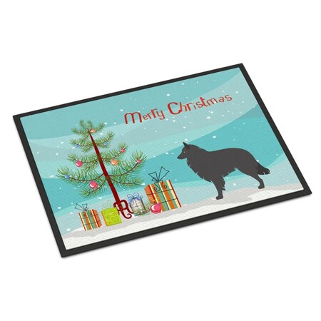 Carolines Treasures Groenendael Belgian Shepherd Christmas Indoor or Outdoor Mat, 24 x 36 in. BB8463JMAT